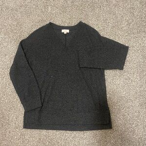 LOFT Charcoal V-Neck Sweater